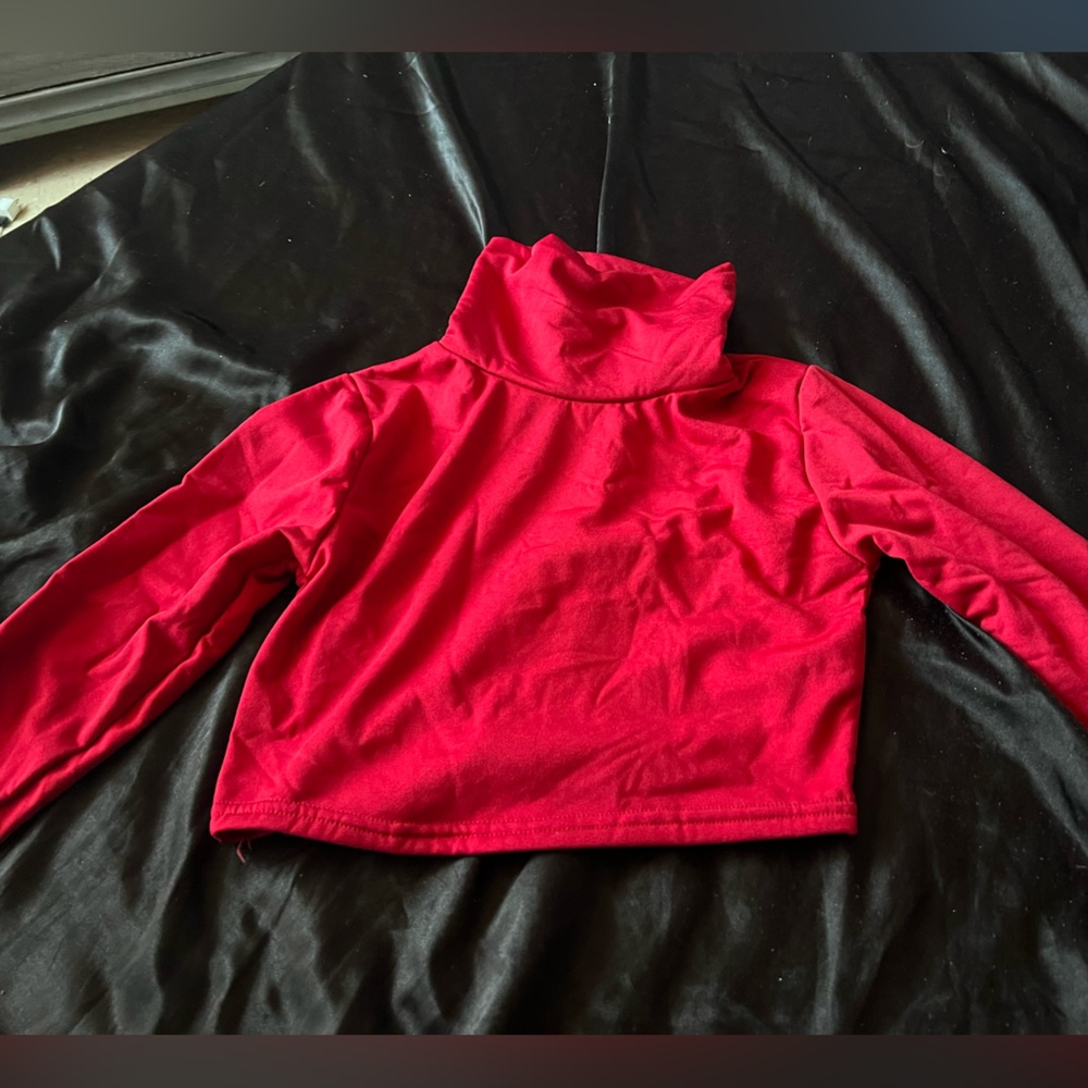 Cotton turtle neck crop top